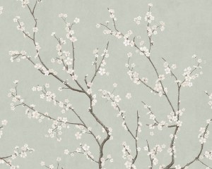 Sakura Verde aqua - Carta da parati